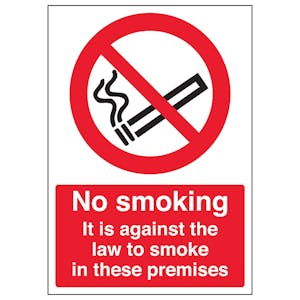 No Smoking It Is Against The Law - A4