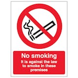 No Smoking In These Premises - Window Sticker
