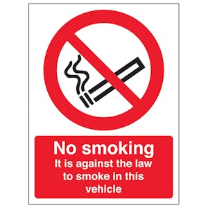 No Smoking - Vehicle - Removable Vinyl