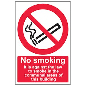 No Smoking In Communal Area - Portrait - Removable Vinyl
