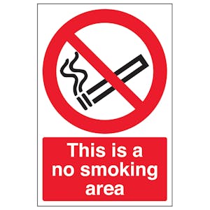 This Is A No Smoking Area - Portrait - Removable Vinyl
