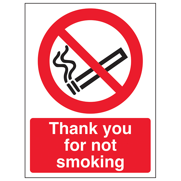 Thank You For Not Smoking Sign 
