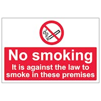 It Is Against The Law To Smoke In These Premises - Large Landscape 