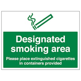 Designated Smoking Area - Extinguished Cigarettes - Removable Vinyl