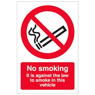 No Smoking - Vehicle Window Sticker