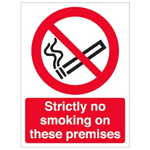 Strictly No Smoking - Window Sticker