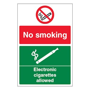 No Smoking Electronic Cigarettes Allowed - Portrait