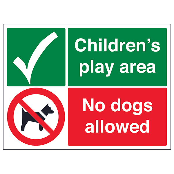 No dogs childrens play area Health and safety signs COUN0083 