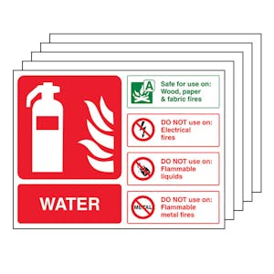 5-Pack Water Fire Extinguisher - Landscape