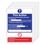 5-Pack Fire Action - Any Person Discovering A Fire