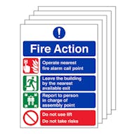 5-Pack GITD Fire Action  - Do Not Take Risks