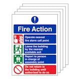 5-Pack 4 Point Fire Action Notice