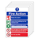 5-Pack 5 Point Fire Action Notice/Do Not Use Lifts