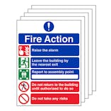 5-Pack 5 Point Fire Action Notice/Do Not Take Risks