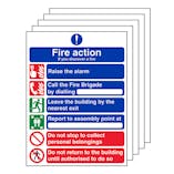 5-Pack 6 Point Fire Action - If You Discover A Fire