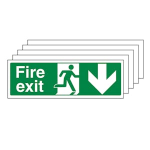 5-Pack Fire Exit Arrow Down