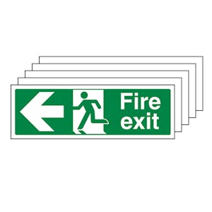 5-Pack Fire Exit Arrow Left