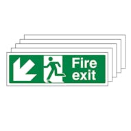 5-Pack Fire Exit Arrow Down Left