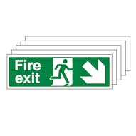 5-Pack GITD Fire Exit Arrow Down Right