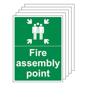 5-Pack Fire Assembly Point with Family - Portrait
