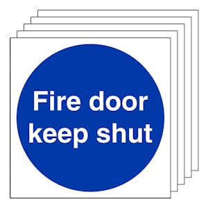 5-Pack GITD Fire Door Keep Shut