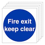 5-Pack Fire Exit Keep Clear