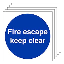 5-Pack Fire Escape Keep Clear