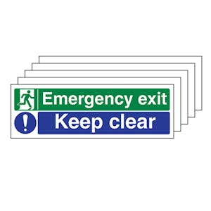 5-Pack Emergency Exit/Keep Clear - Landscape