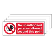 5-Pack No Unauthorised Persons - Landscape