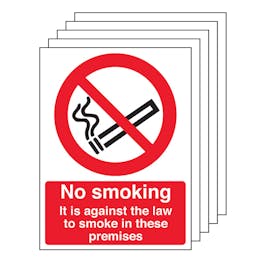 5-Pack No Smoking In These Premises - Portrait