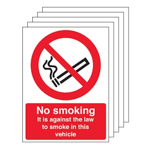 5-Pack No Smoking - Vehicle Sticker