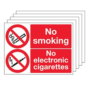 5-Pack No Smoking No Electronic Cigarettes