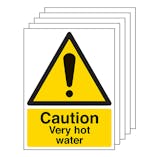 5-Pack Caution Very Hot Water - Portrait