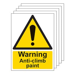 5-Pack Warning Anti-Climb Paint - Portrait