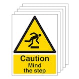 5-Pack Caution Mind The Step - Portrait