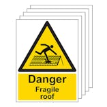 5-Pack Danger Fragile Roof - Portrait
