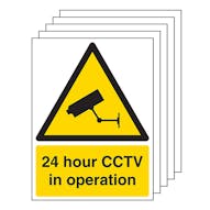 5-Pack 24 Hour CCTV In Operation - Portrait