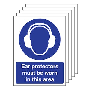 5PK - Ear Protectors Must Be Worn - Portrait