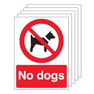 5PK - No Dogs - Red Background