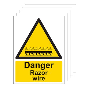 5PK - Danger Razor Wire - Portrait