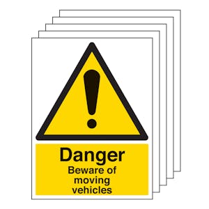 5PK - Danger Beware Of Moving Vehicles