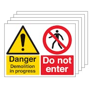 5PK - Danger Demolition/Do Not Enter - Large Landscape