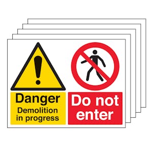 5PK - Danger Demolition/Do Not Enter - Large Landscape