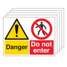 5PK - Danger/Do Not Enter - Large Landscape