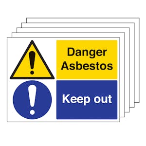 5PK - Danger Asbestos/Keep Out - Large Landscape