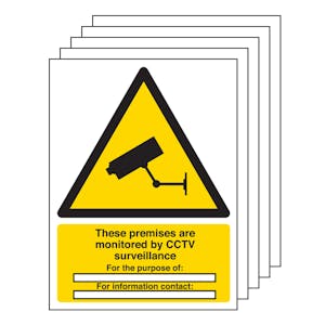 5PK - These Premises Are Monitored By CCTV - Portrait 