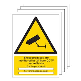 5PK - These Premises Are Monitored By 24 Hour CCTV - Portrait 