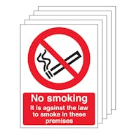 5-Pack No Smoking Signs