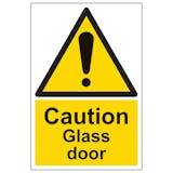 Caution Glass Door - Portrait