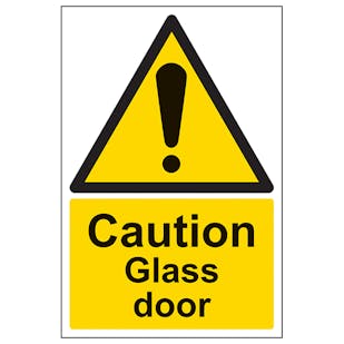 Caution Glass Door - Portrait